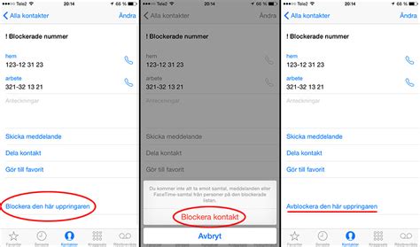 blockera nummer iphone