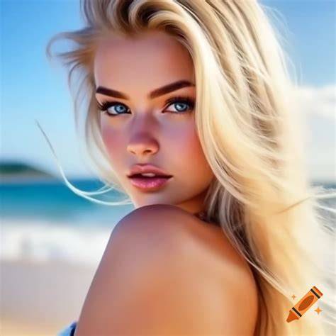 blonde nude at beach