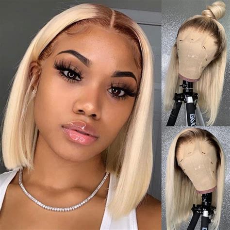 blonde wig with brown roots