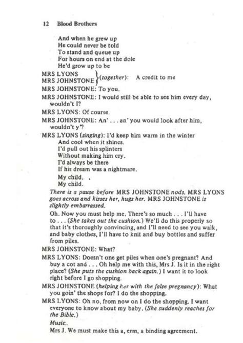 Blood Brothers Script