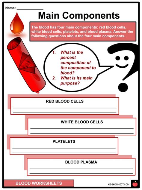 Blood Facts Worksheets Amp Constitutes For Kids Kidskonnect Blood Types Worksheet Middle School - Blood Types Worksheet Middle School