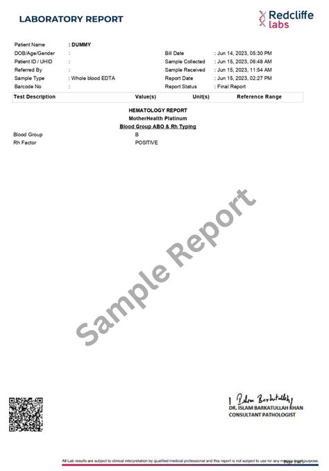Blood Group Report