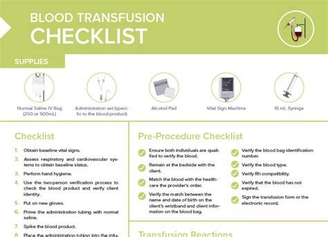 blood transfusion procedure checklist