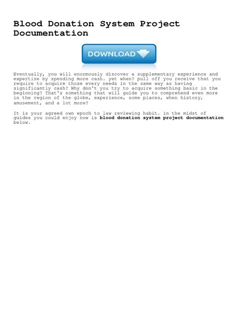 Download Blood Donation System Project Documentation Ploverore 