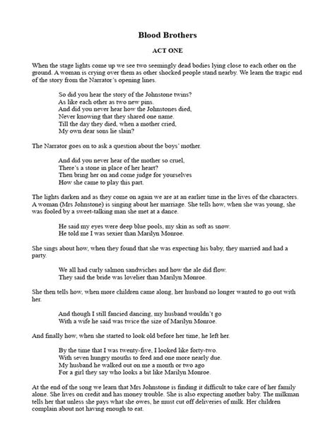 bloodbrothers script pdf