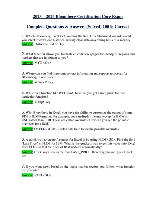 bloomberg essentials training exam answers