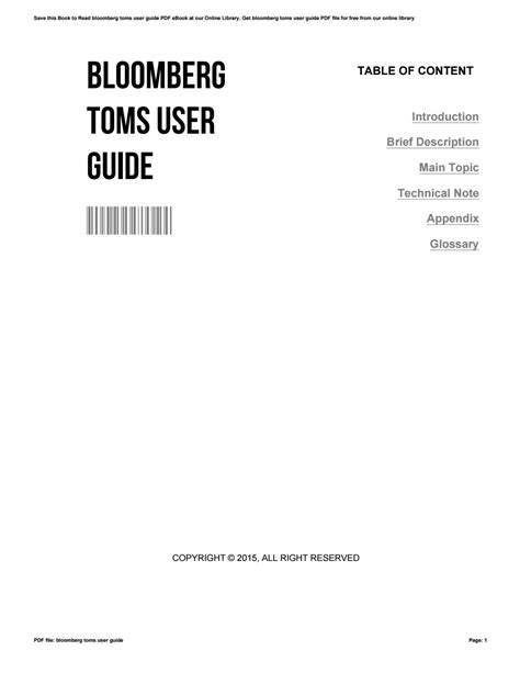 Download Bloomberg Toms User Guide 