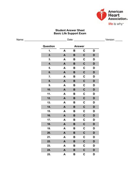 Bls Answer Sheet