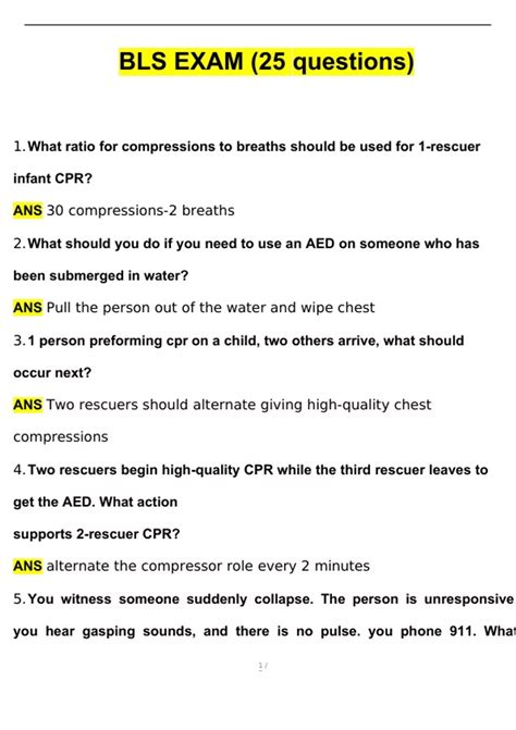 Bls Sample Test