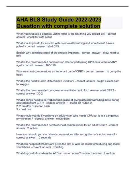 Read Online Bls Renewal Study Guide 