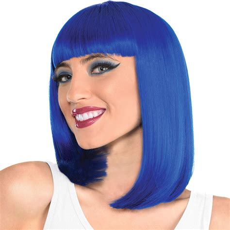 blue bob wig