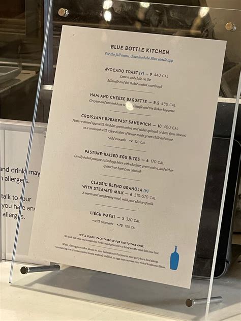 Blue Bottle Menu
