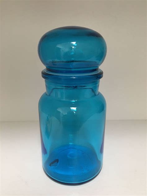 Blue Bubble Glass Jar Storage