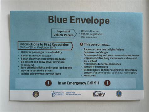 blue envelope program delaware police
