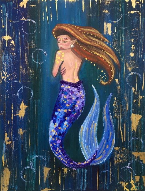 Blue Mermaid Art Painting
