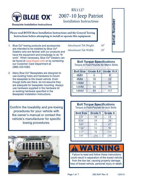 Blue Ox Towing Guide