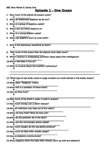 Blue Planet 2 Coasts Worksheet Questions Movie Guide Blue Planet Coasts Worksheet Answers - Blue Planet Coasts Worksheet Answers
