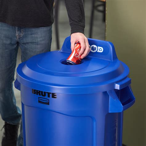 Blue Recycling Bin With Lid