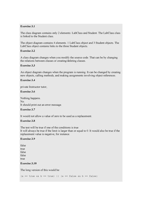 Bluej Exercise Solutions Chapter 3