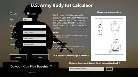 Bmi Army Calculator   Army Body Fat Calculator - Bmi Army Calculator