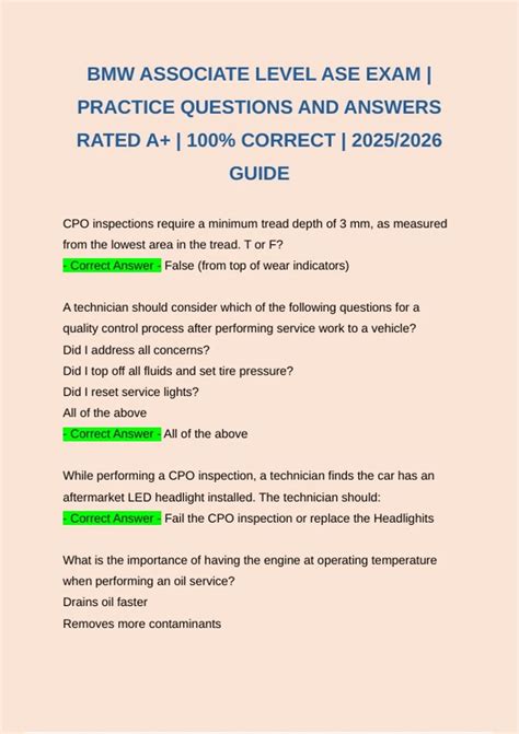 Bmw Associate Level Ase Practice Test