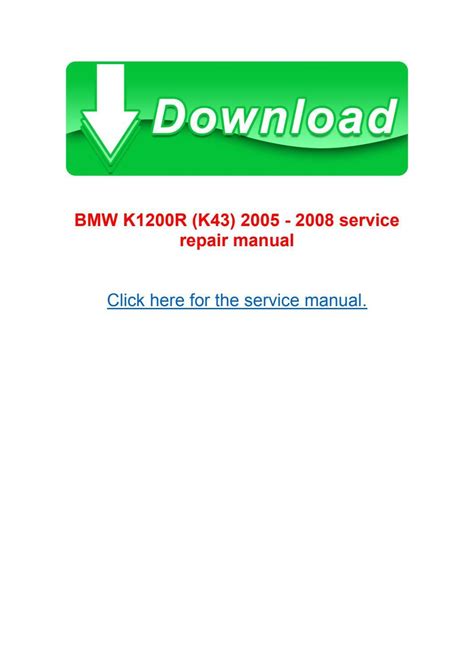 Full Download Bmw K1200R Sport K43 2006 2008 Service Repair Manual 