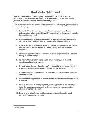 Board Member Pledge