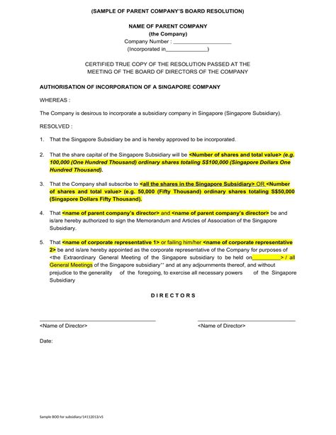 Board Resolution For Trust Associations Society Clubs