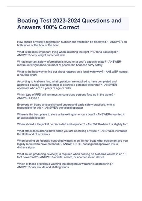 Boat Us Boater Test Answer Key Texas
