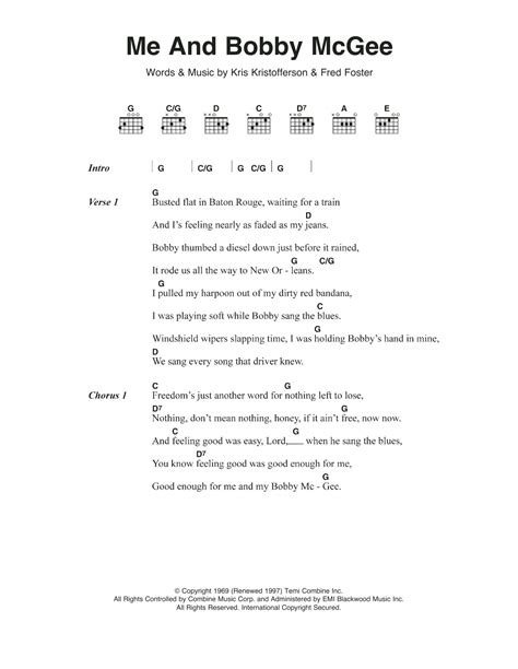 Bobby Mcgee Chords