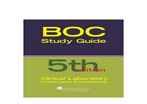 Full Download Boc Study Guide For The Clinical Laboratory Certification Examinations 5Th Edition 