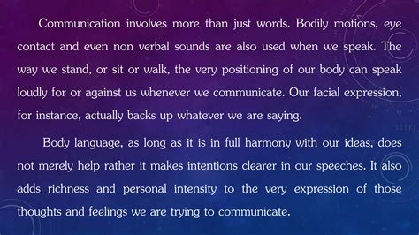 Bodily Communication