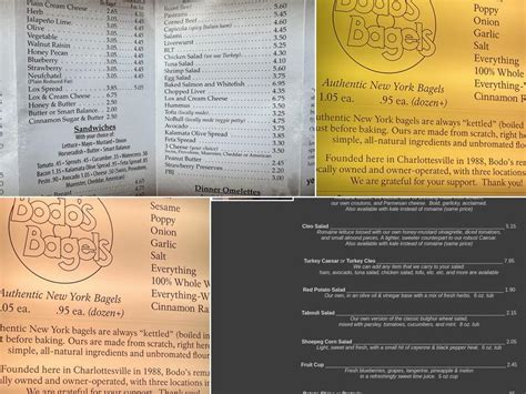 Bodo's Bagels Menu
