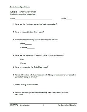 Body Composition Worksheets Learny Kids Body Composition Worksheet - Body Composition Worksheet