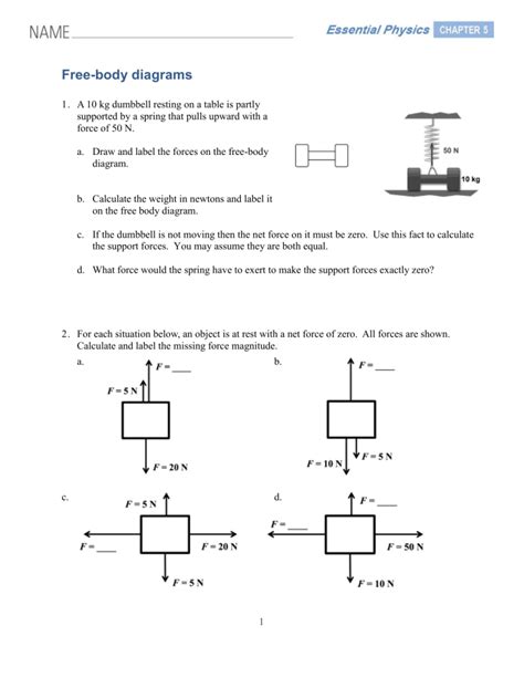 Body Diagram Practice Problems With Answers