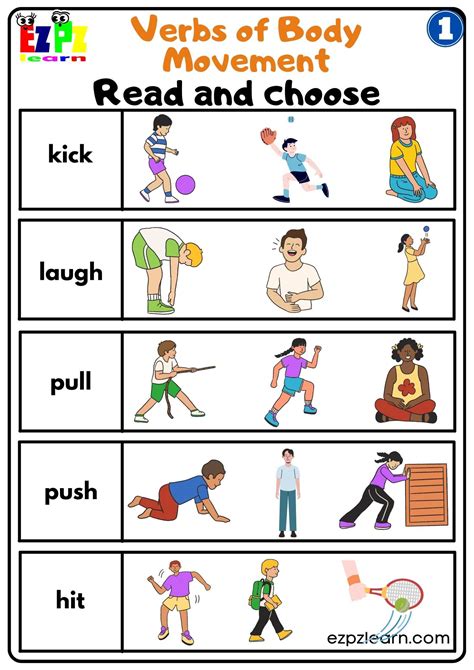 Body Movements Worksheets Learny Kids Body Movements Worksheet - Body Movements Worksheet