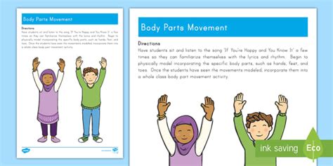 Body Parts Movement Activity Teacher Made Twinkl Body Movements Worksheet - Body Movements Worksheet