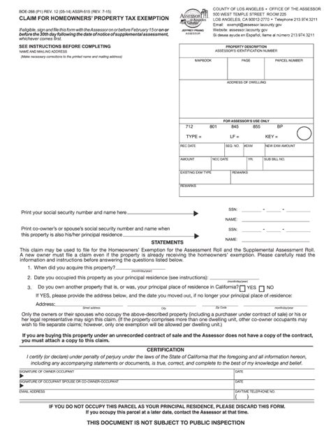 Boe 266 P1 Rev 12 05 14 Assr 515 Rev 8 16 Claim For