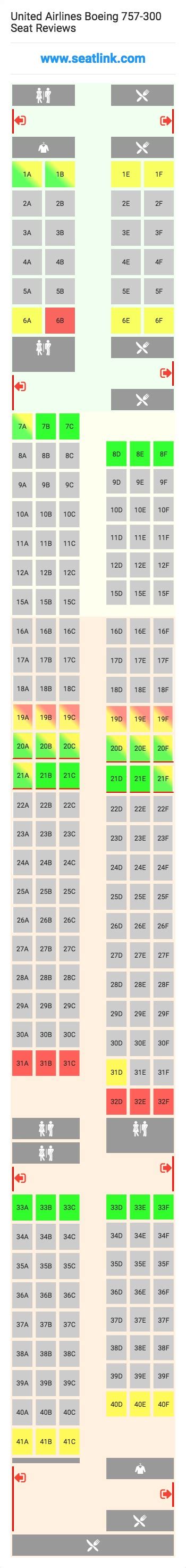 Boeing 757 300 Seating Chart United
