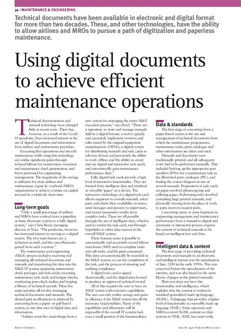 Boeing Digital Technical Documents Maintenance Manual