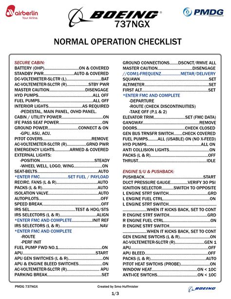 Read Boeing 737 Ng Normal Checklist Idg 