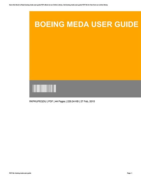 Read Online Boeing Meda User Guide 