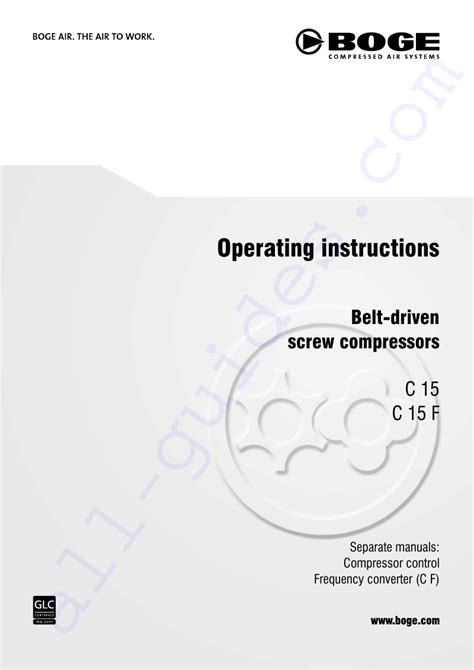 Boge Air Compressor Operating Instructions