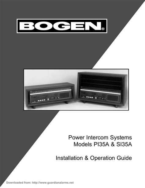 Download Bogen Pi35A User Guide 