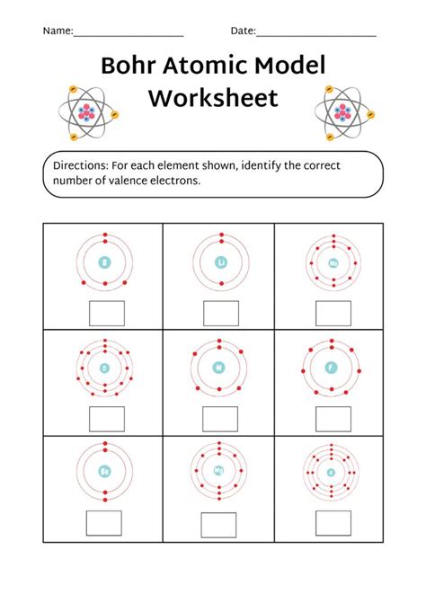 Bohr Models Worksheet