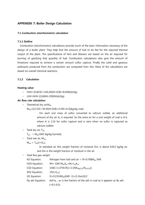 boiler design calculation