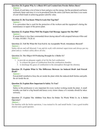 Full Download Boiler Maintenance Interview Questions Answers 