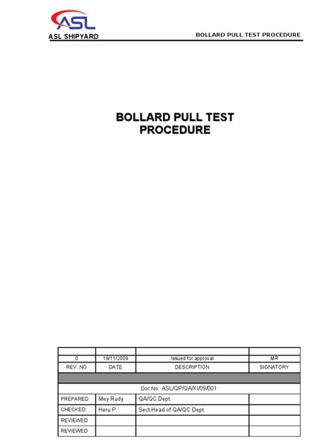 bollard pull test procedure pdf