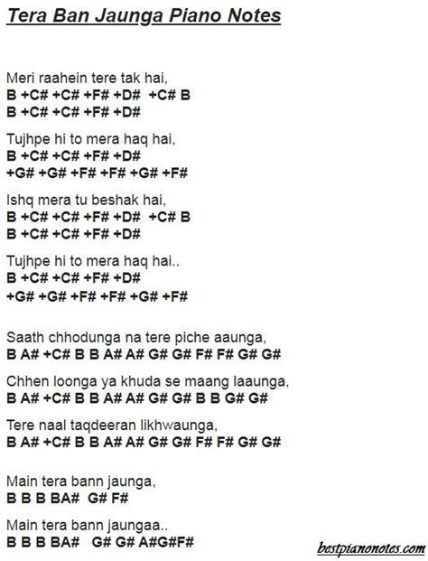 Bollywood Songs Notes