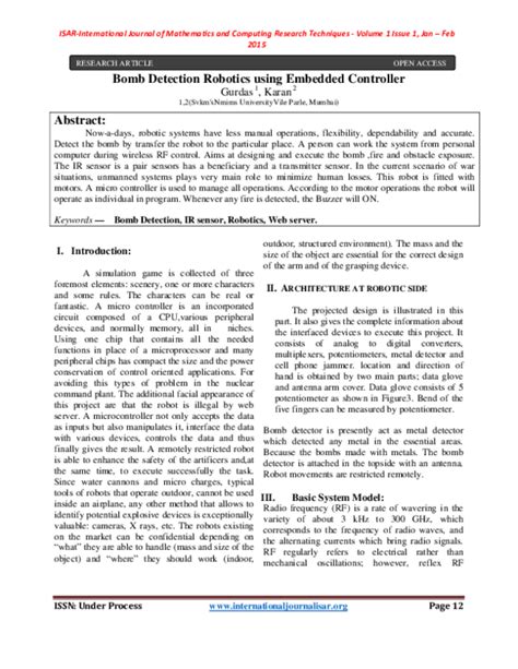 Full Download Bomb Detection Robotics Using Embedded Controller Synopsis 